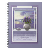 Carnet violettes dans un bocal de lune (Devant)