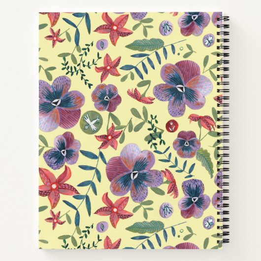 Carnet Violettes mignonnes sur monogramme d'impression to (Dos)