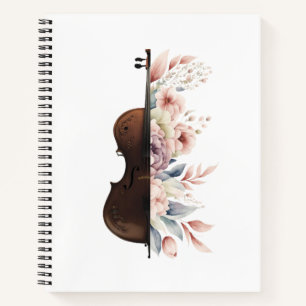 Carnet Violon aux fleurs.