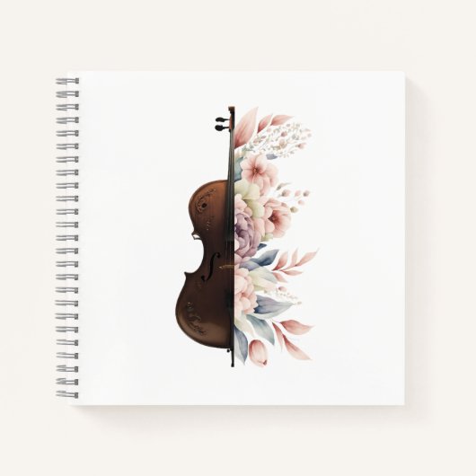 Carnet Violon aux fleurs. (Devant)