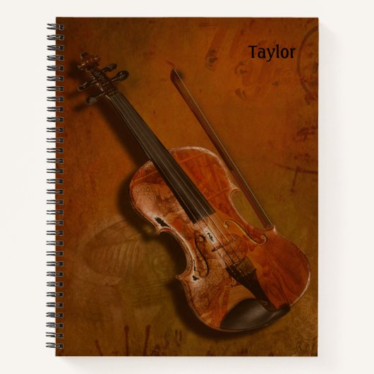 Carnet Violon & Bow - Choix de pages intérieures - Taille (Devant)