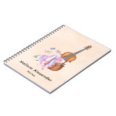 Carnet Violon, Chaussures de Ballet, Fleurs et Papillons (Côté gauche)