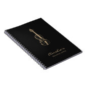 Carnet Violon enseignant Élégant script noir (Côté Droit)