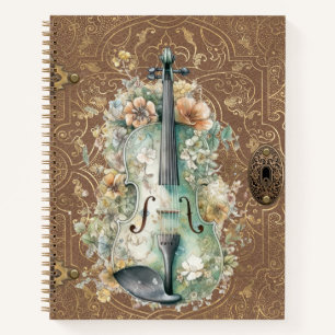 Carnet Violon Monogramme Vintage Victorien