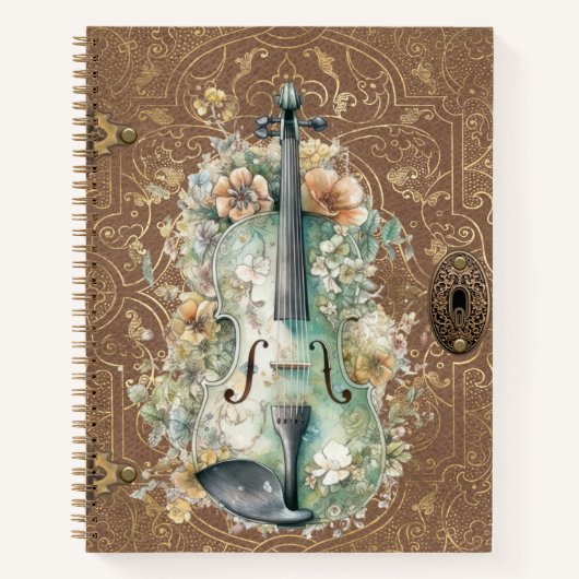 Carnet Violon Monogramme Vintage Victorien (Devant)