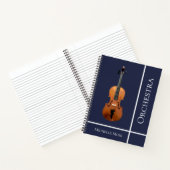 Carnet Violon musical bleu personnalisé (Intérieur)