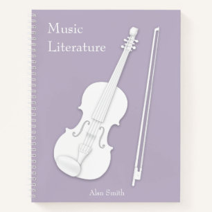 Carnet Violon & Viola Lavender Gris Personnalisé Musique