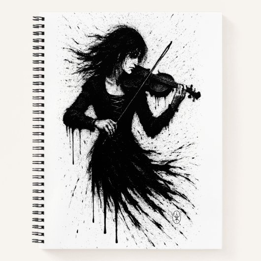 Carnet Violoniste Né de l'Encre dans la Tempête du Son (Devant)