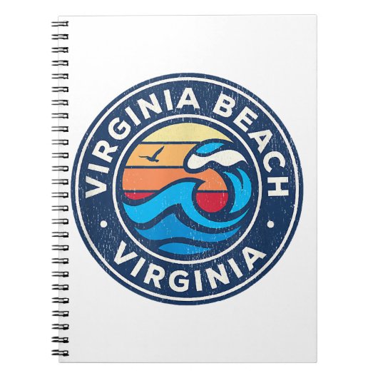 Carnet Virginia Beach Virginia VA Vagues marines Vintages (Devant)