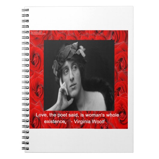 Carnet Virginia Woolf & Citation d'Amour (Devant)
