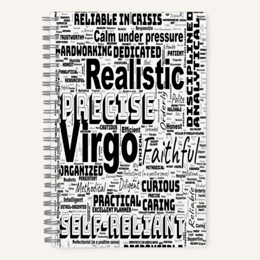 Carnet Virgo Zodiac Mot Cloud Inspiration Spirale (Recto)