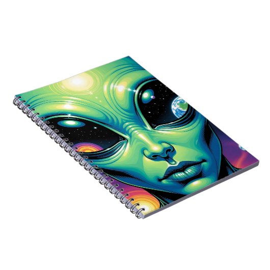 Carnet Visage Alien avec des planètes Réflexions dans les (Côté Droit)