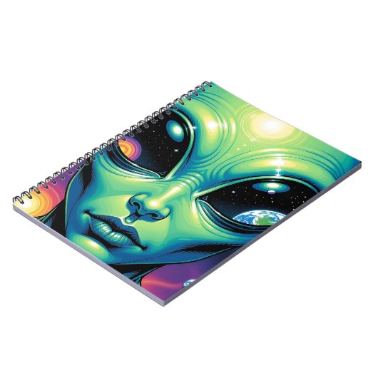 Carnet Visage Alien avec des planètes Réflexions dans les (Côté gauche)