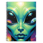 Carnet Visage Alien avec des planètes Réflexions dans les (Devant)