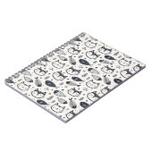 Carnet Visage de Chat Mignon & Motif d'Os de Poisson - De (Côté gauche)