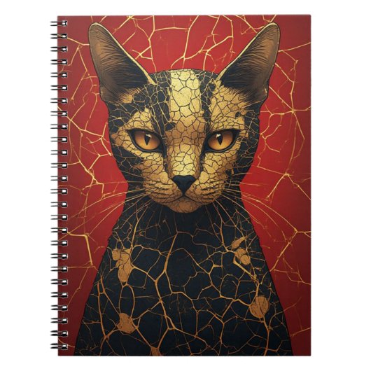 Carnet Visage de Chat Mystique avec Lignes de Fracture Do (Devant)