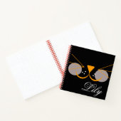 Carnet Visage de chat noir mignon drôle (Intérieur)