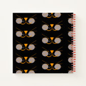 Carnet Visage de chat noir mignon drôle (Dos)