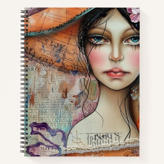 Carnet Visage de collage de scrapbook vintage (10) (Devant)