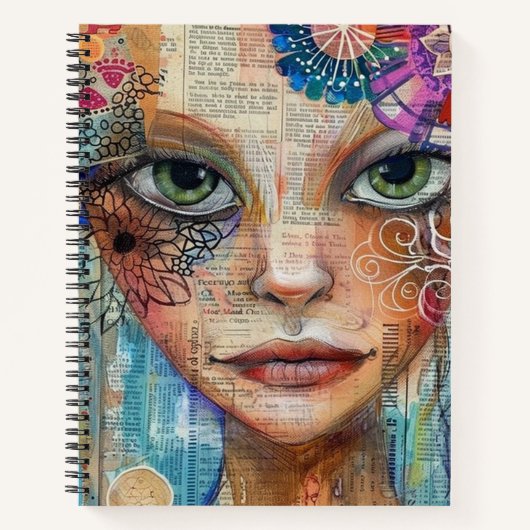 Carnet Visage de collage de scrapbook vintage (3) (Devant)