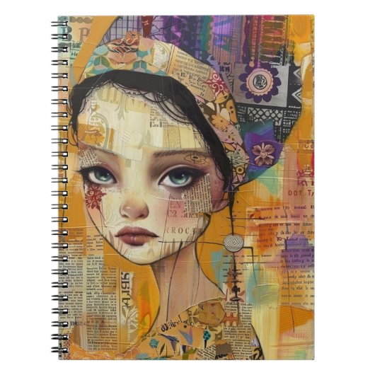 Carnet Visage de collage de scrapbook vintage (4) (Devant)