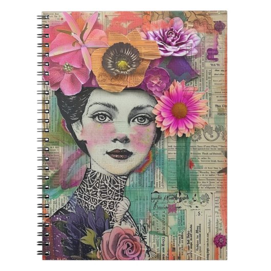 Carnet Visage de collage de scrapbook vintage (5) (Devant)