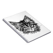 Carnet Visage de Kitten noir et blanc (Côté Droit)