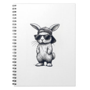 Carnet Visage de Lapin avec Lunettes de Soleil Casquette 