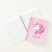Carnet Visage de licorne rose pailleté personnalisé (Intérieur)