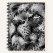 Carnet Visage de lion placide argenté (Devant)