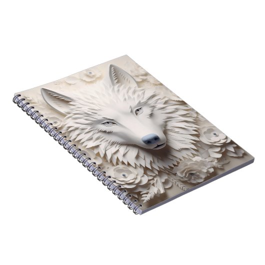 Carnet Visage de loup blanc 3D (Côté Droit)