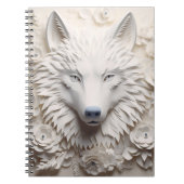 Carnet Visage de loup blanc 3D (Devant)