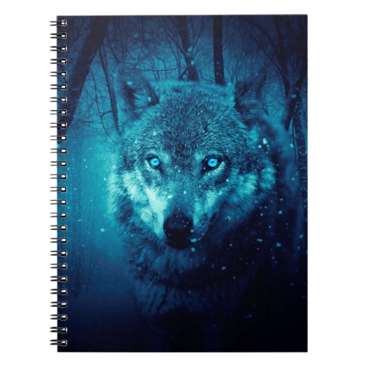 Carnet Visage de loup dans la forêt d'imaginaires sombres (Devant)