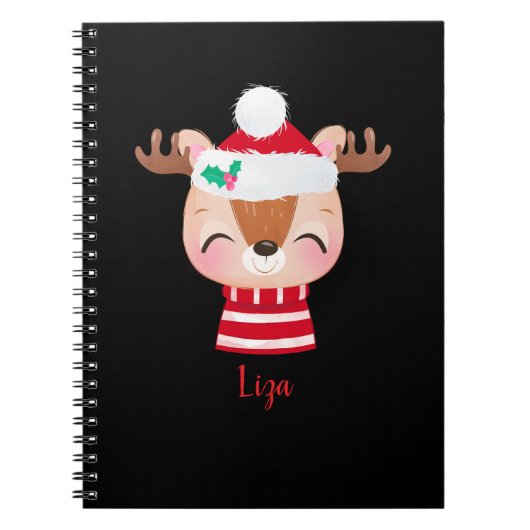 Carnet Visage de rennes souriants de Noël (Devant)