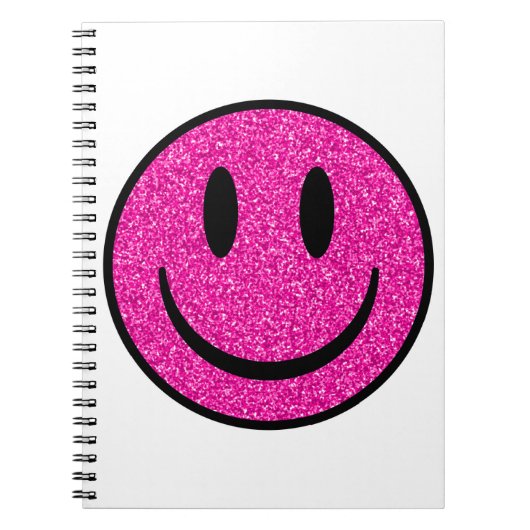 Carnet Visage de sourire rose Parties scintillant (Devant)