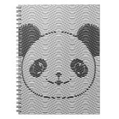 Carnet Visage d'ours panda sur motif de vague (Devant)
