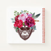 Carnet Visage du singe de fleurs (Dos)