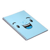 Carnet Visage Kawaii souriant bleu (Côté Droit)
