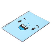 Carnet Visage Kawaii souriant bleu (Côté gauche)