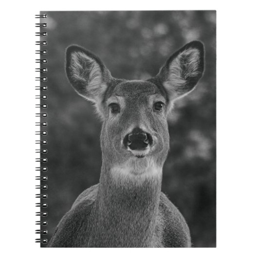 Carnet Visage noir et blanc de cerfs (Devant)