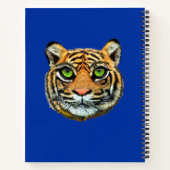 Carnet Visage sauvage de tigre sur bleu (Dos)