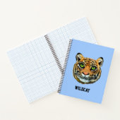Carnet Visage sauvage de tigre sur bleu clair (Intérieur)