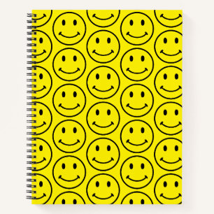 Carnet Visage Souriant Jaune Rétro Clair