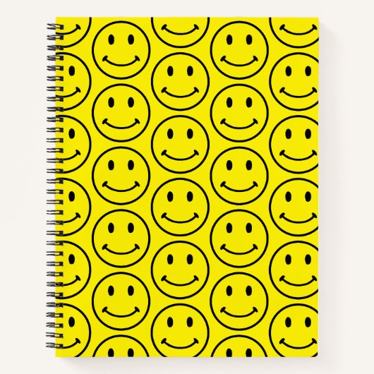 Carnet Visage Souriant Jaune Rétro Clair (Devant)
