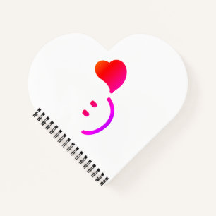 Carnet Visage Souriant Mignon avec Cœur – Vibes Heureuses