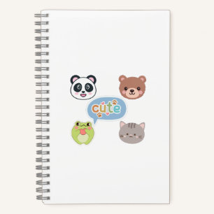 Carnet Visages d'animaux Kawaii mignons   Conception de d