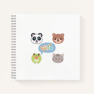 Carnet Visages d'animaux Kawaii mignons Conception de d