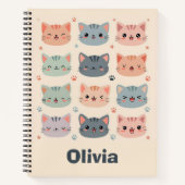 Carnet Visages de chaton Kawaii Adorables (Devant)