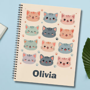 Carnet Visages de chaton Kawaii Adorables