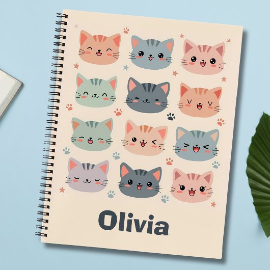 Carnet Visages de chaton Kawaii Adorables